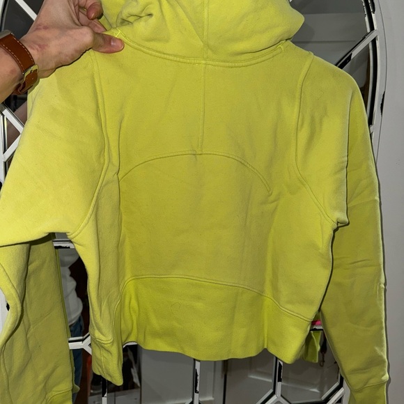 LuluLemon Bright Yellow Cropped Scuba Hoodie - Picture 3 of 7